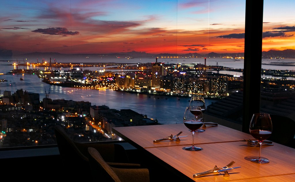 Osaka Bay area with waterfront attractions