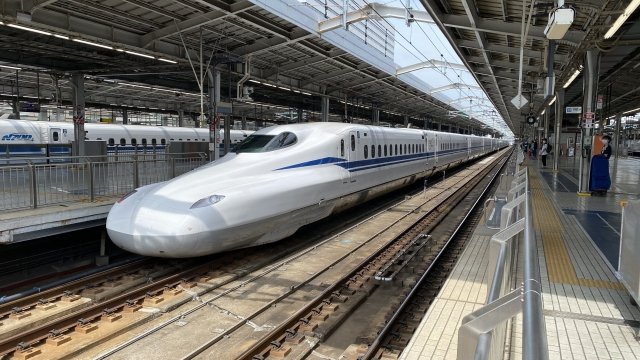 Shinkansen bullet train from Kyoto to Osaka