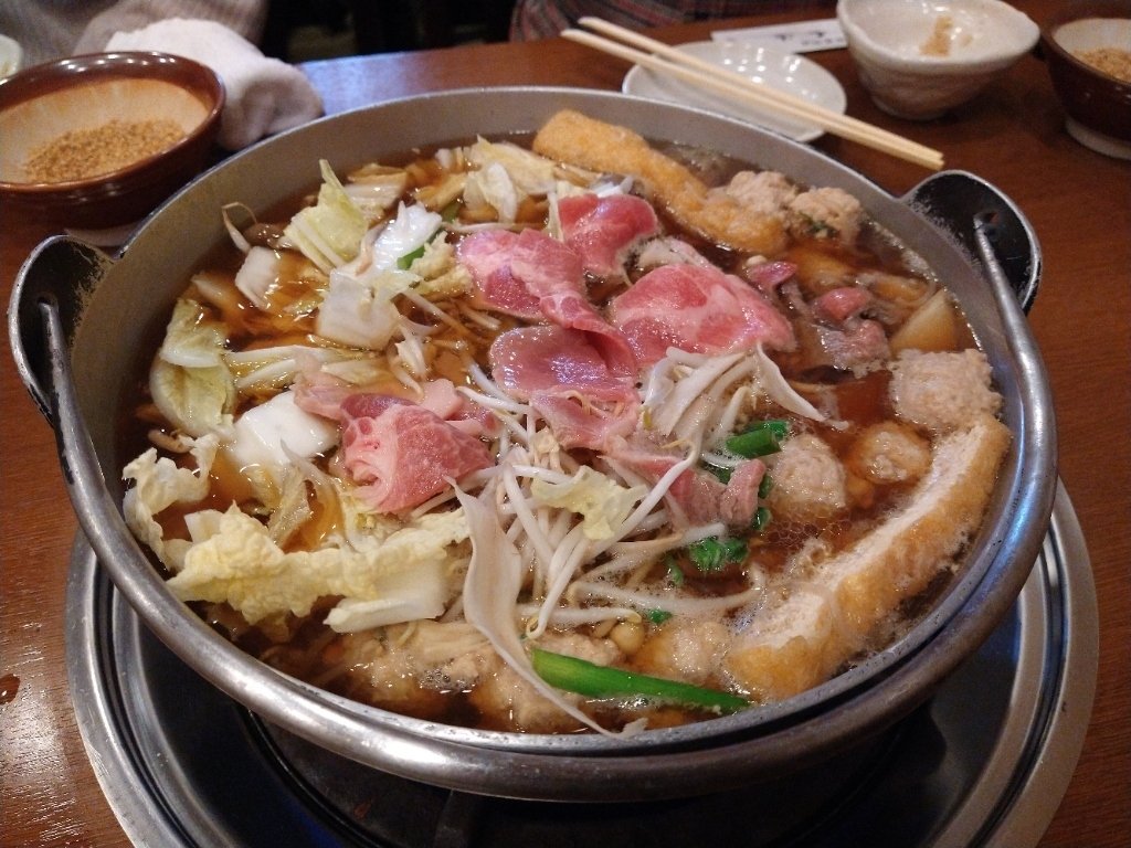 Generous portions of chanko-nabe at Sumo Ryouri Jinryu