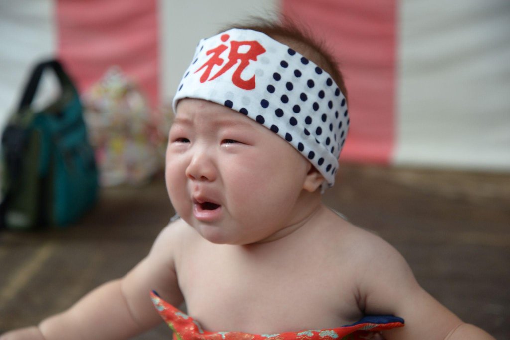 Children experiencing sumo wrestling