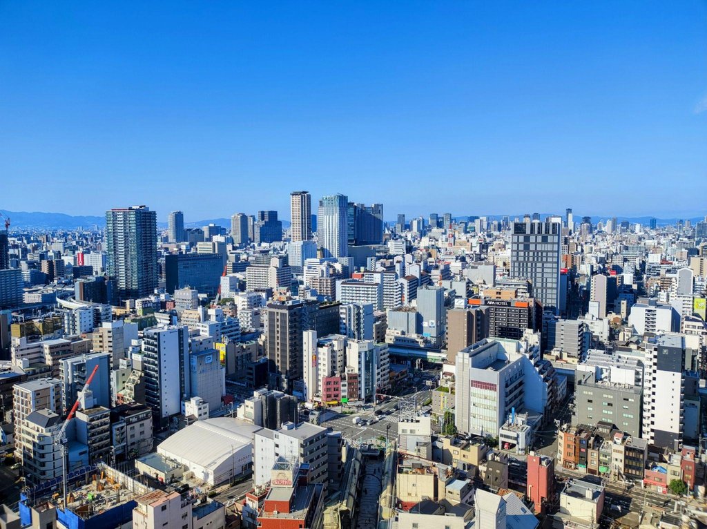 Parents with children navigating Namba streets