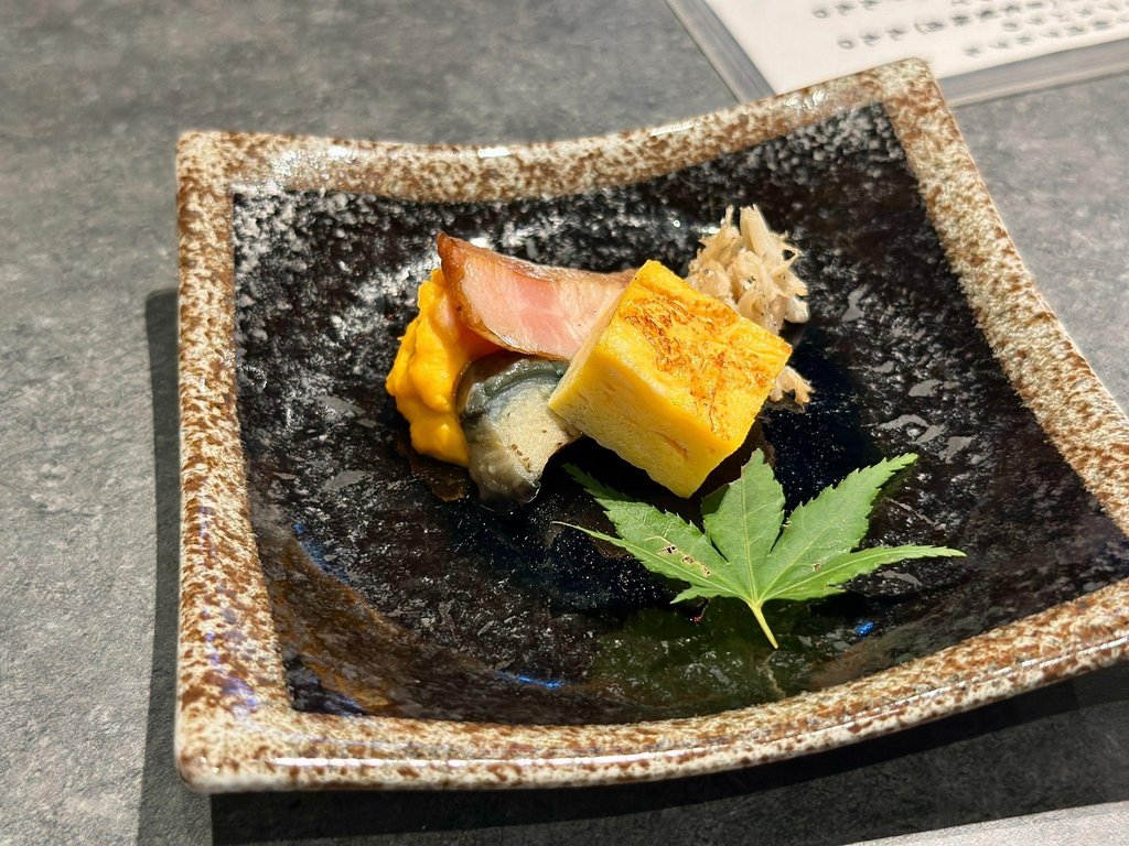 Otoshi appetizer dish at Japanese bar