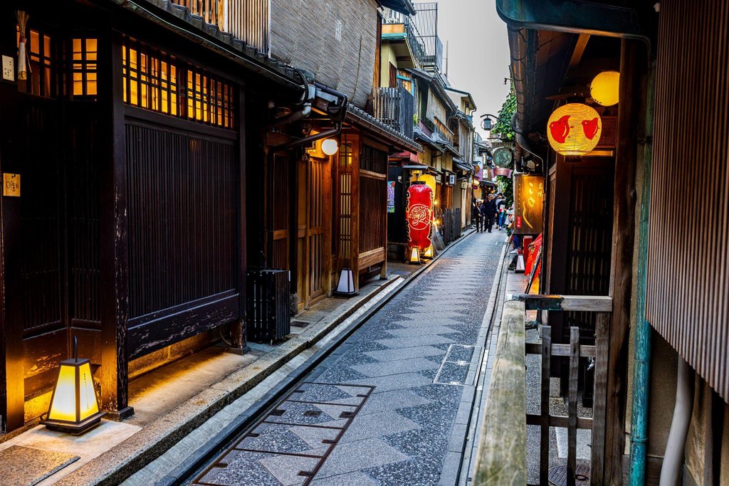 Kyoto traditional streets and temples