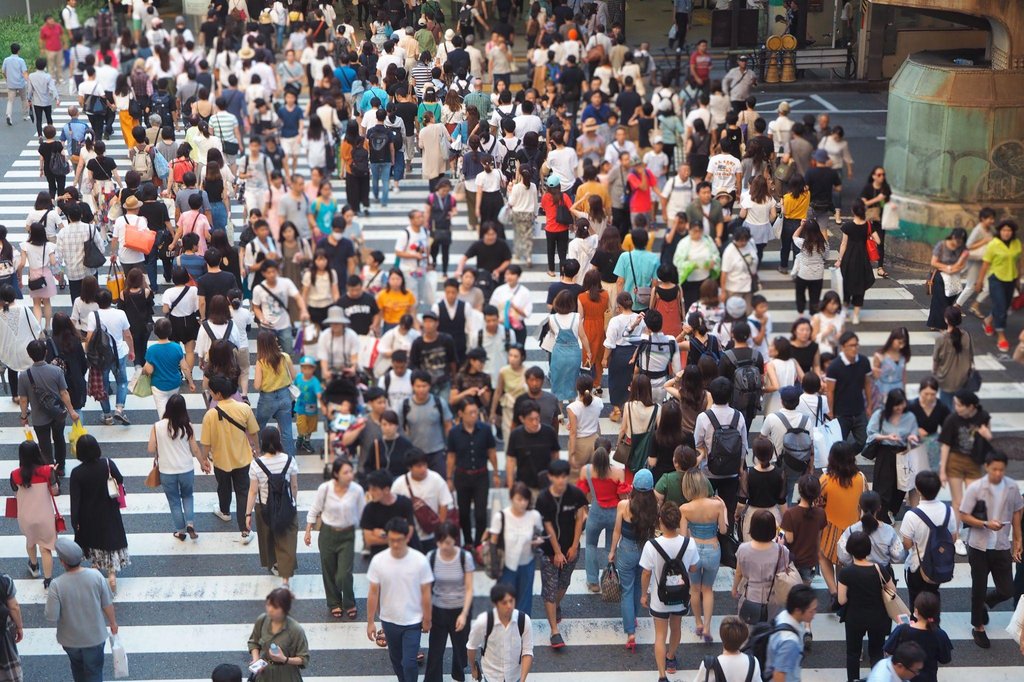Crowded streets in Kyoto during peak season