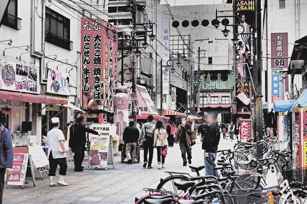 Retro signage and buildings in Shinsekai Osaka