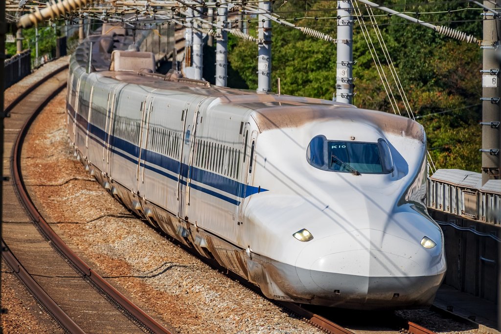 Shinkansen bullet train from Tokyo to Osaka