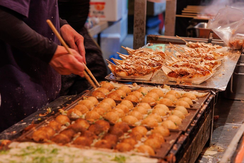 Osaka food tour with kushikatsu and takoyaki