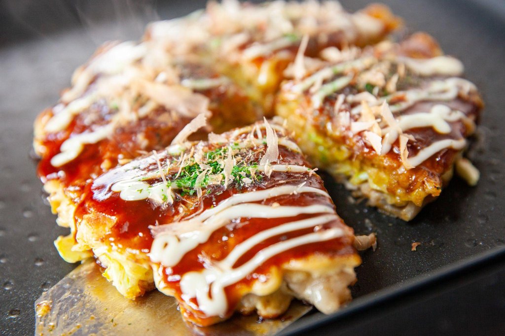 Osaka local foods takoyaki okonomiyaki kushikatsu
