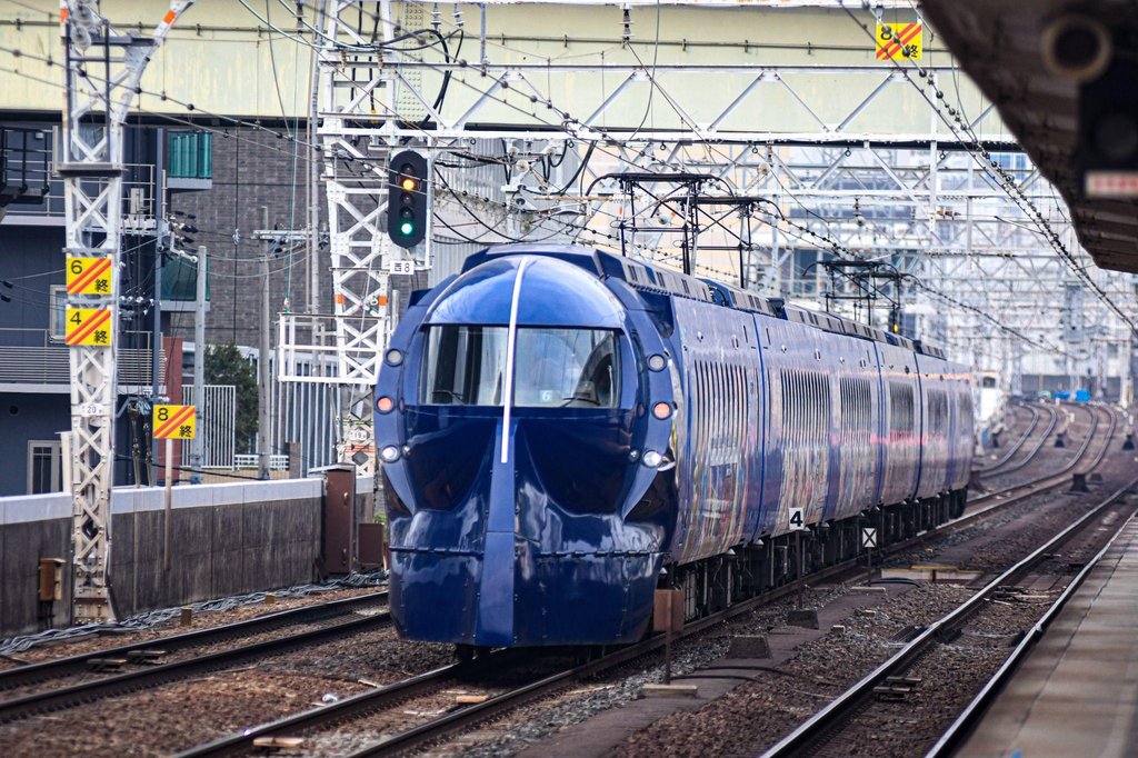 Osaka subway train at station platform