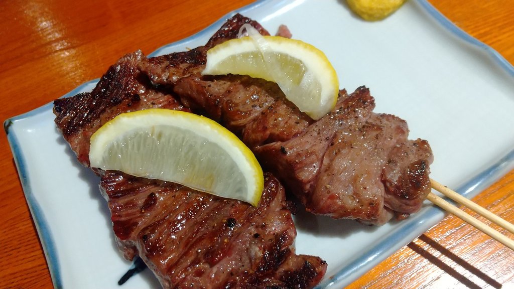 Charcoal-grilled wagyu beef skewers