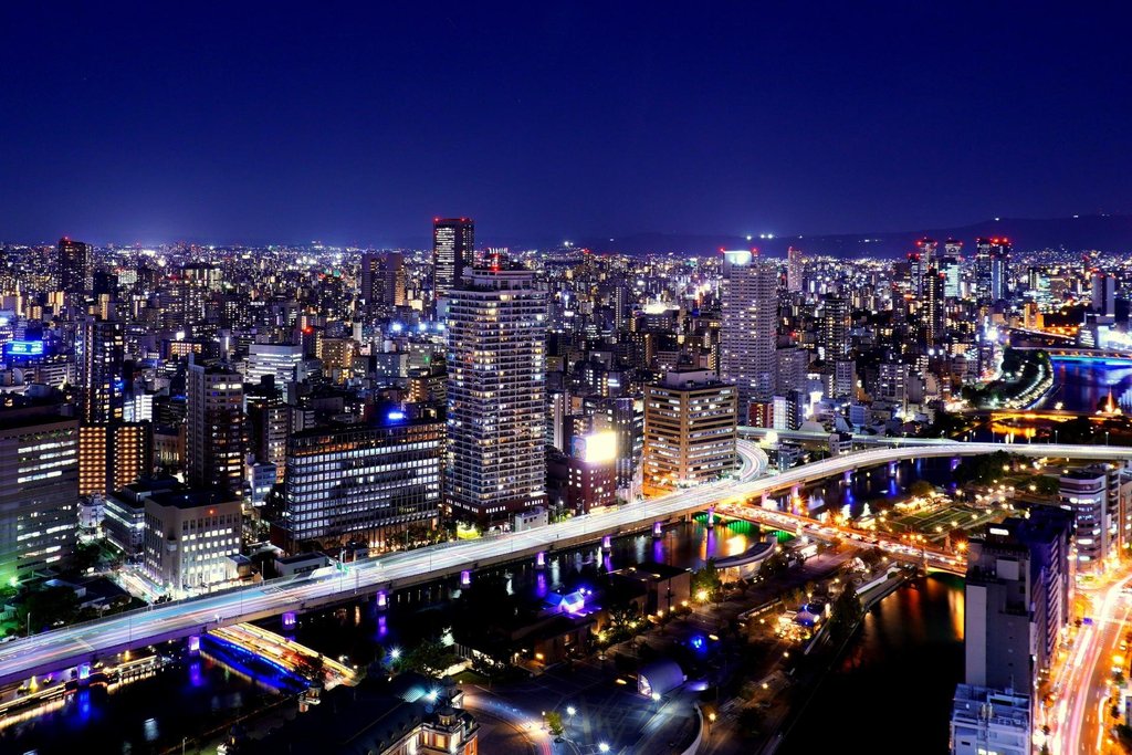 Osaka night itinerary planning map