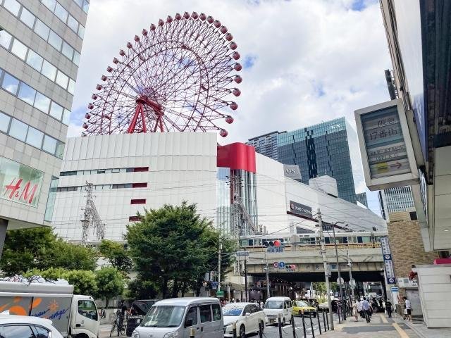 Modern buildings and streetscape in Umeda Osaka