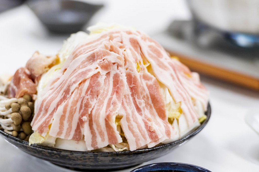 Traditional chanko nabe hot pot with chicken and vegetables