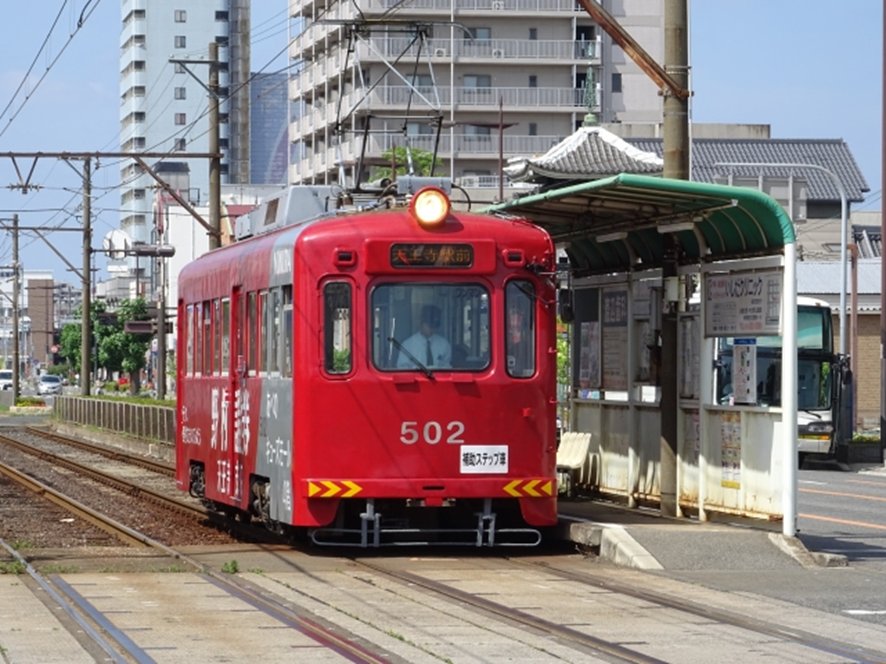 Hankai Tramway streetcar in Osaka