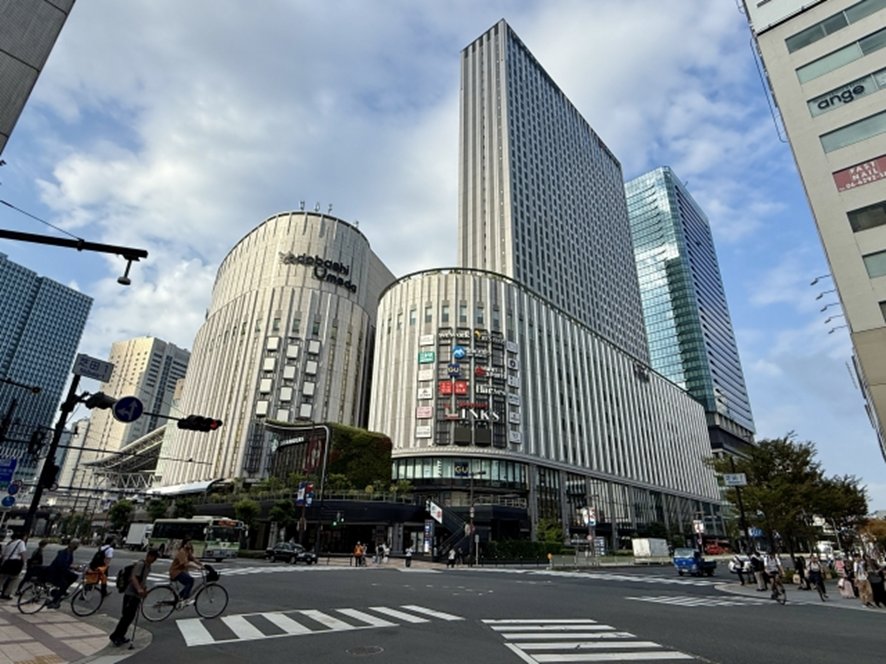 Umeda shopping district with department stores