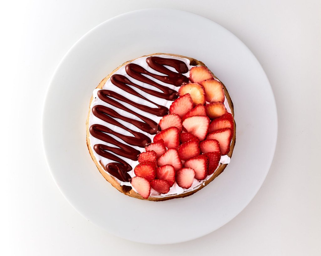 Korean waffles at Waffle Khan cafe