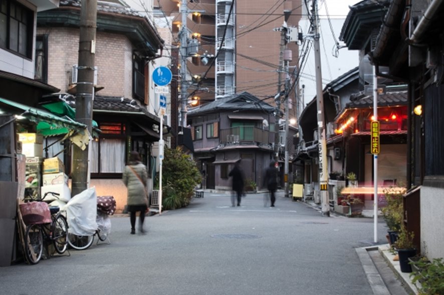 Historic wooden houses in Nakazakicho Osaka