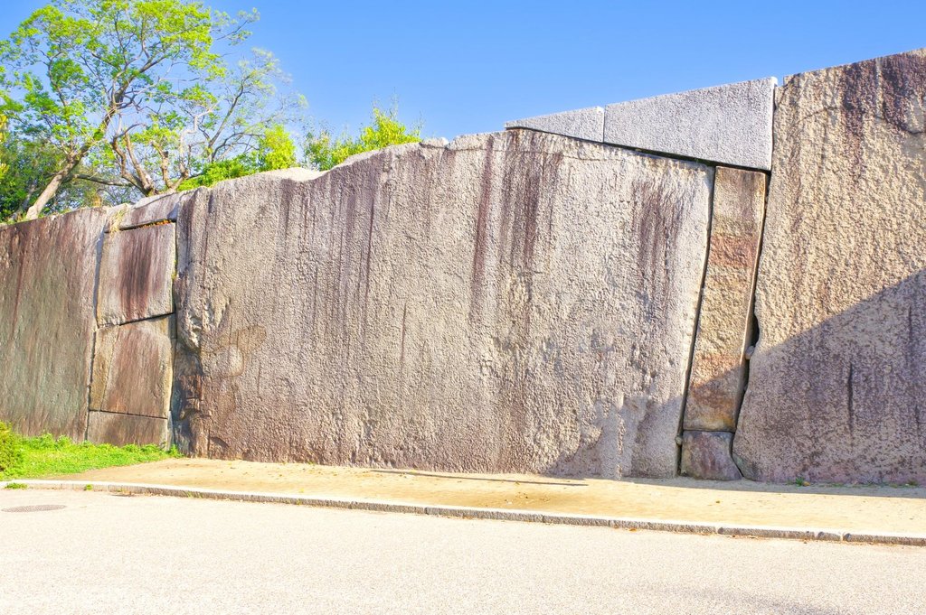 Takoishi giant stone in Osaka Castle walls