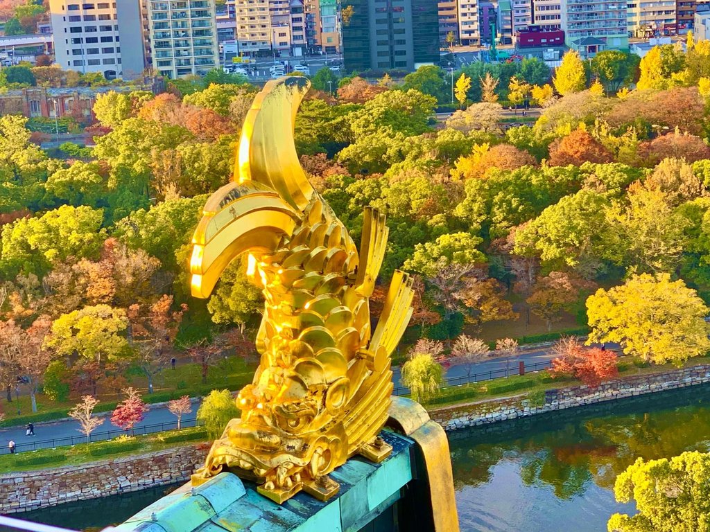 Osaka Castle main tower in evening light