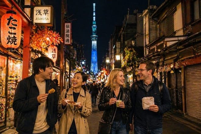Japanese food tasting on Asakusa food tour